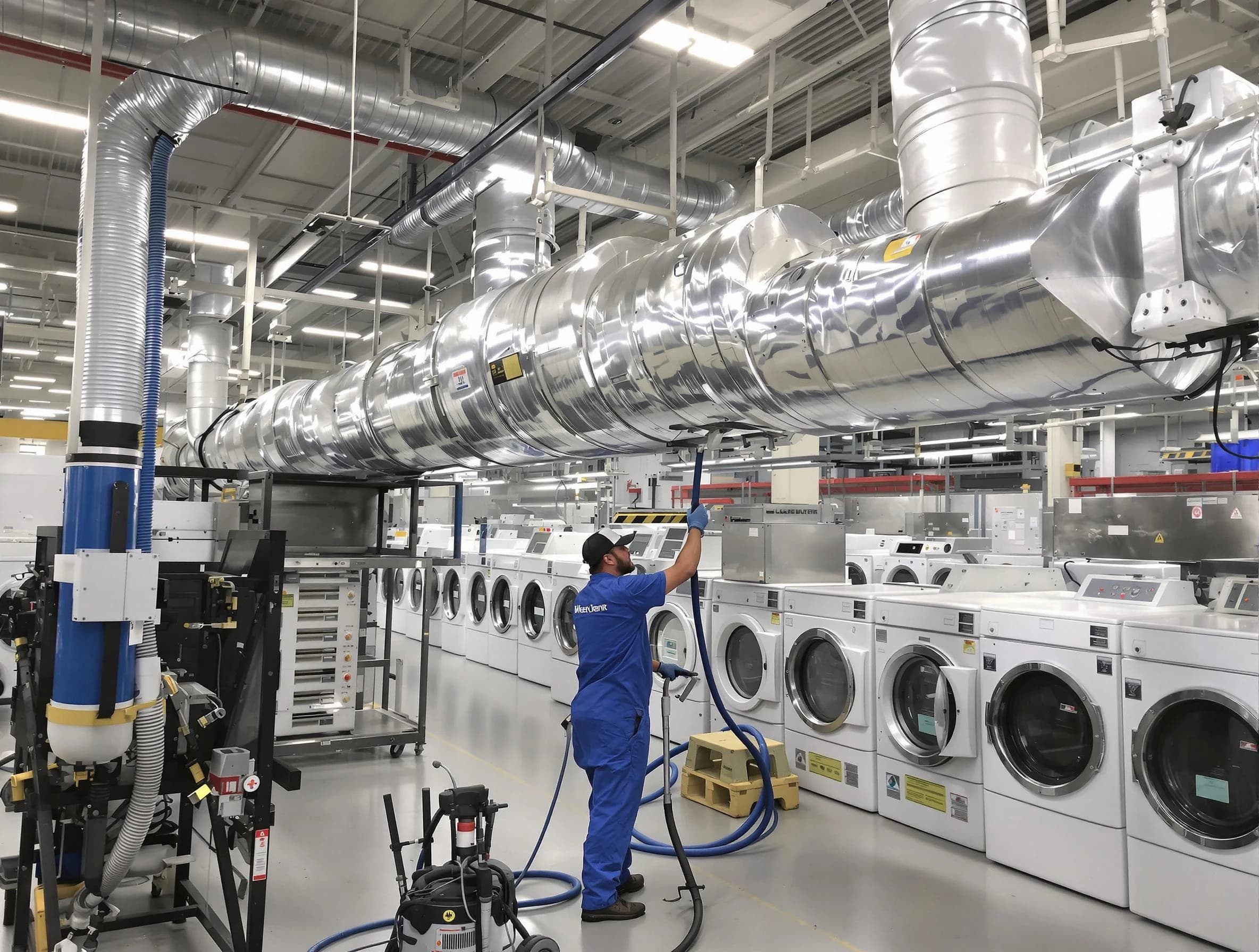 Milton Dryer Vent Cleaning team performing heavy-duty industrial dryer vent cleaning in Milton