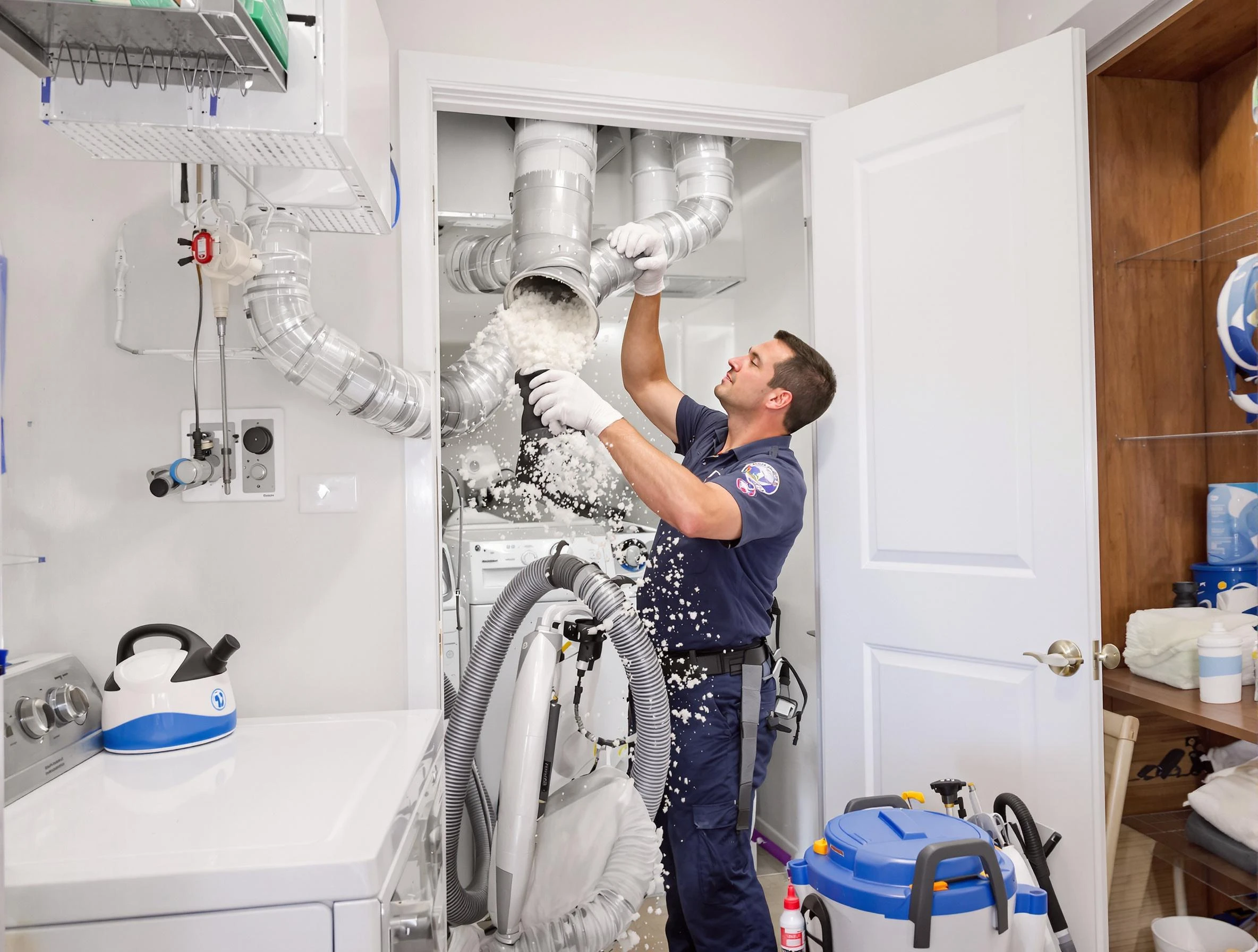 Milton Dryer Vent Cleaning technician delivering thorough residential dryer vent cleaning service in Milton